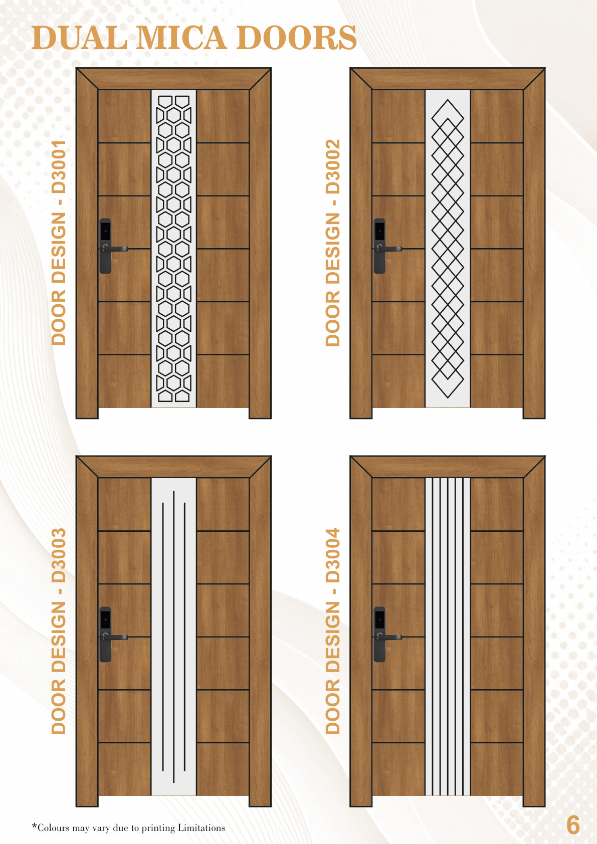 Flush door catalogue design variants spread